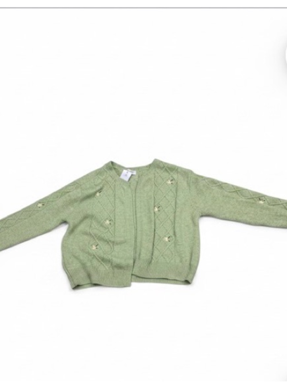 Trendyol embroidered knitted cardigan in mint green size small - Picture 4 of 5